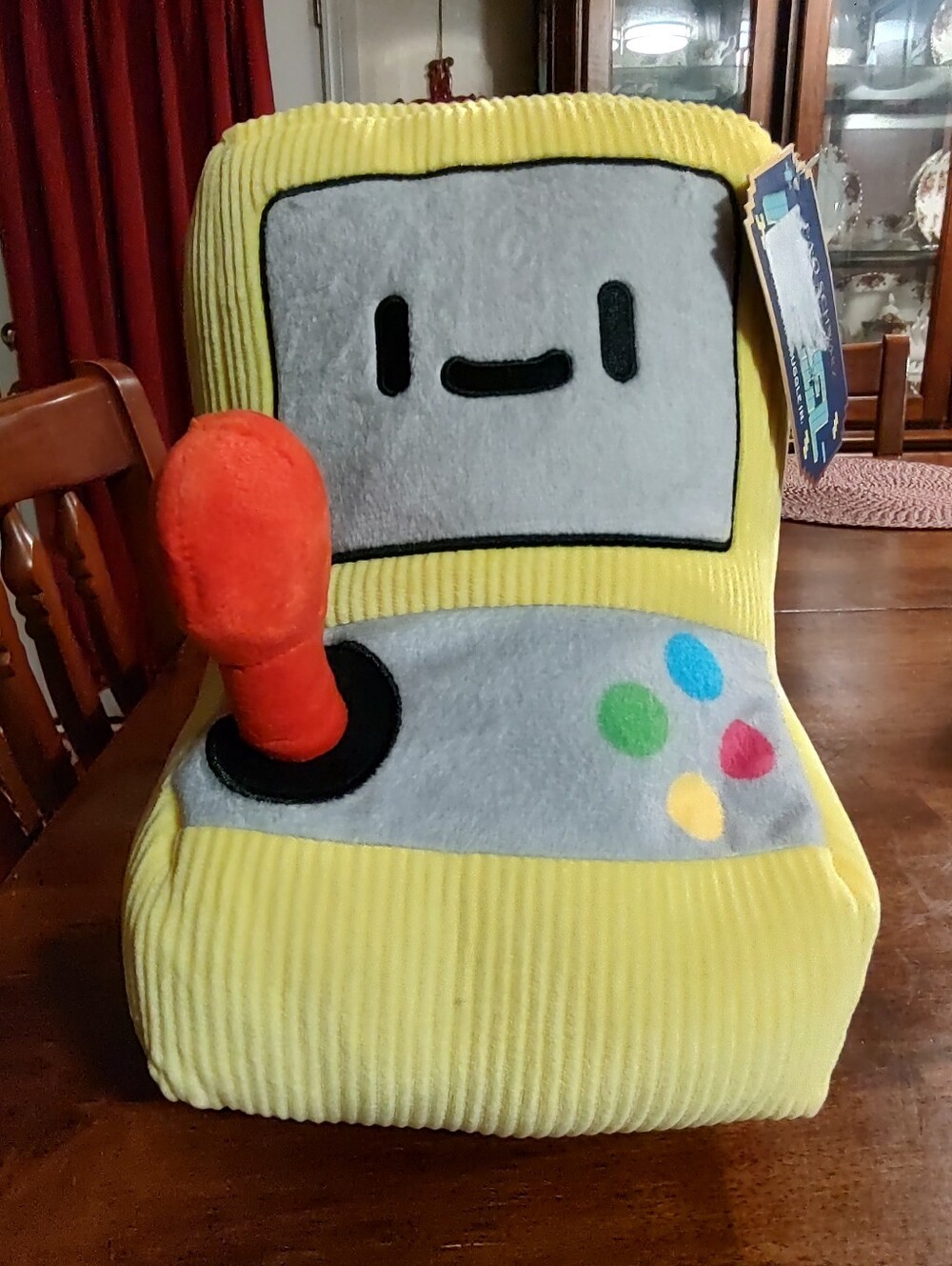 Yellow Arcade Joystick Plush Toy - Soft Kids Game Controller